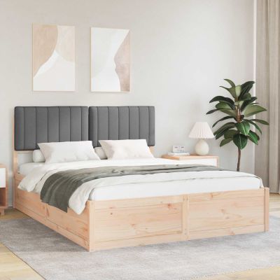 vidaXL Rám postele s čalúneným čelom Tmavo šedá 150 x 200 cm