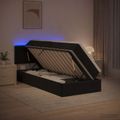 vidaXL LED úložná posteľ s matracom Čierna 100 x 200 cm Zamat