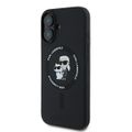 Puzdro Karl Lagerfeld pre iPhone 16 Plus 6,7" KLHMP16MSCMKCRHK čierne tvrdý silikón Karl&Choupette Heads Ring MagSafe