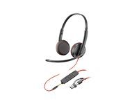 Blackwire 3200 Series - náhlavná súprava - náhlavná - káblová - 3.5 mm jack, USB-C - čierna - Certified for Skype for Business, Cisco Jabber Certified, certifikovaná Avaya, certifikovaná UC