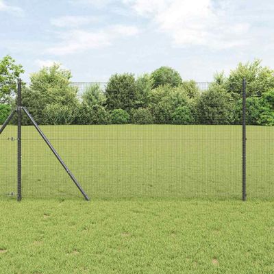 vidaXL Pevný kovaný drôtový plot 25 x 1,2 m PVC potiahnutá oceľ Sivá