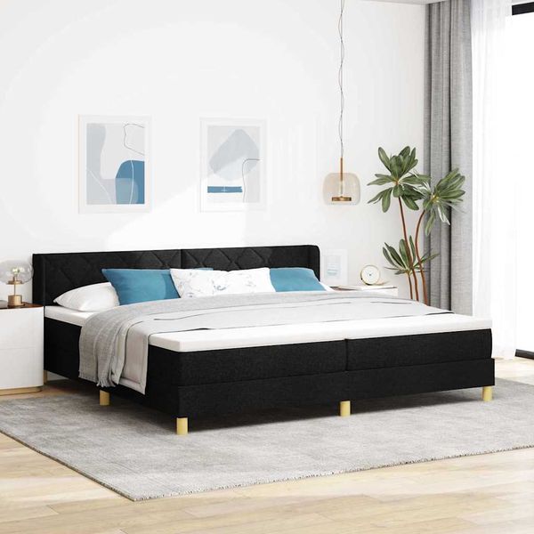 vidaXL Posteľ s pružinovým rámom Čierna 200 x 200 cm látka