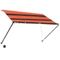 vidaXL Zaťahovacia markíza s LED 250x150 cm oranžová a hnedá