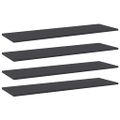 vidaXL Prídavné police 4 ks, sivé 100x30x1,5 cm, drevotrieska