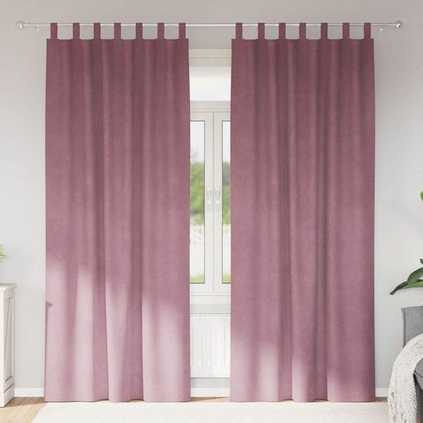vidaXL Zatemňovacie závesy 2 pcs Tmavo ružová 140 x 245 cm Zamat