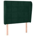 vidaXL Čelo postele so záhybmi tmavozelený 103x23x118/128 cm zamat