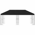 vidaXL Záhradný altánok 6 x 3 m Čierna Polyester a oceľ 190 gsm
