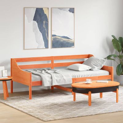 vidaXL Denná posteľ s matracom voskovo hnedá 80x200cm masívna borovica