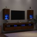 vidaXL TV skrinky s LED svetlami 2 ks hnedý dub 30,5x30x60 cm