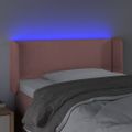 vidaXL Čelo postele s LED ružové 83x16x78/88 cm zamat