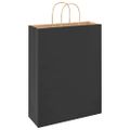 vidaXL Papierové tašky 250 ks s rúčkami, čierna, 32x12x42 cm