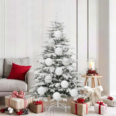 vidaXL Vianočná guľa set XL 9 pcs Biela Plast
