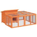 vidaXL Králikáreň hnedá 144x123x67,5 cm masívna borovica