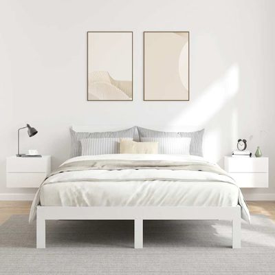 vidaXL Nočné stolíky 2 ks, lesklé biele 40x30x30 cm, kompozitné drevo