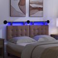 vidaXL Závesné čelo postele S LED svetlom Kapučínová Umelá koža