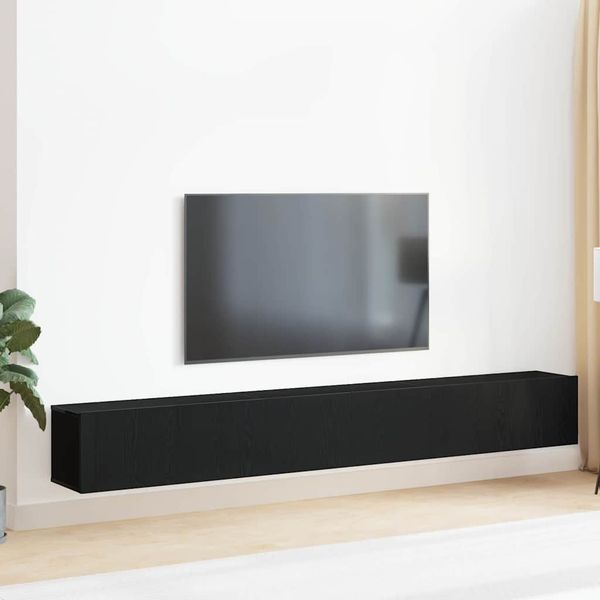 vidaXL Zostava TV skriniek Nástenný 3 pcs Čierny dub 80 x 30 x 30 cm