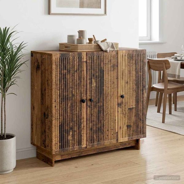 vidaXL Servírovacia skriňa Staré drevo 89 x 34,5 x 80 cm