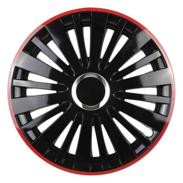 Poklice FALCON 14" čierne s červeným okrajom