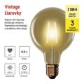 LED žiarovka Vintage G95 / E27 / 4,5 W (40 W) / 420 lm / Teplá biela