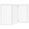 vidaXL Brána pre psa skladacia 3 panely biela 150 cm topoľové drevo