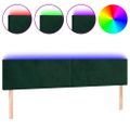 vidaXL Čelo postele s LED tmavozelené 200x5x78/88 cm zamat