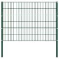 vidaXL Plotový panel so stĺpikmi, železný 176,5x120 cm, zelený
