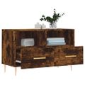 vidaXL TV skrinka dymový dub 80x36x50 cm spracované drevo