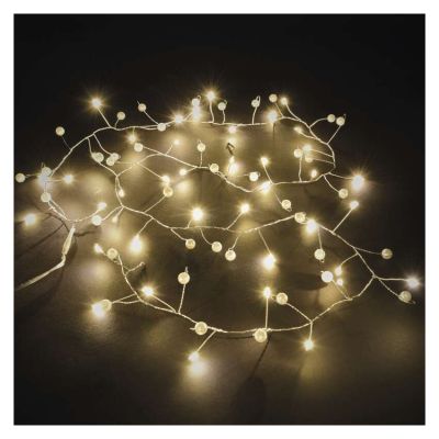 LED girlanda - perly, 1,2 m, 3x AA, vnútorné, teplá biela, časovač