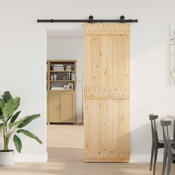 vidaXL Posuvné dvere NARVIK Prírodná a čierna 70 x 210 cm (152,5 cm)