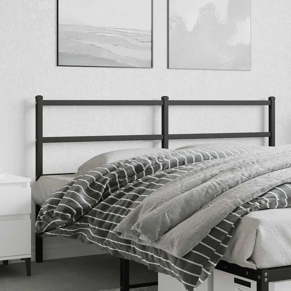 vidaXL Kovové náhradné čelo postele čierne 150 cm