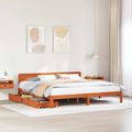 vidaXL Rám postele Včelí hnedý 180 x 200 cm Masívne borovicové drevo