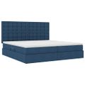 vidaXL Postel s úložným prostorem a matrací Modrá 200 x 200 cm látka