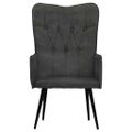 vidaXL Kreslo wingback čierne plátno