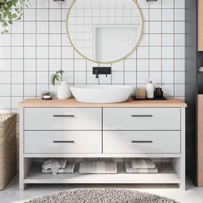 vidaXL Kúpeľňová doska 160x30x(2-4) cm, neošetrený drevený masív