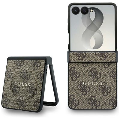 Guess HC Magnetic 4G PU CLASSIC puzdro pre Samsung Galaxy Z Flip 8 hnedé