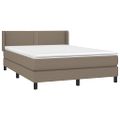 vidaXL Posteľný rám boxspring s matracom sivohned 140x200 cm látka