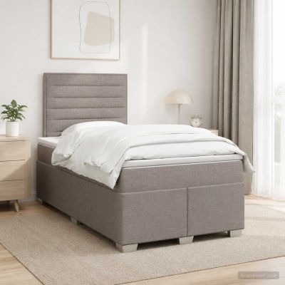 vidaXL Posteľ boxspring s matracom Sivohnedá 120 x 200 cm Látka