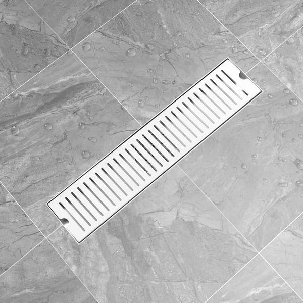 vidaXL Sprchový odtok s vetracími otvormi 53x14 cm nehrdzavejúca oceľ