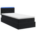 vidaXL Ottoman posteľ s matracom a LED Čierna 100 x 200 cm Zamat