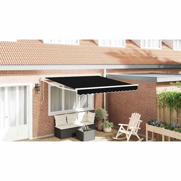 vidaXL Markíza Čierna 350 x 250 cm Polyester a kov