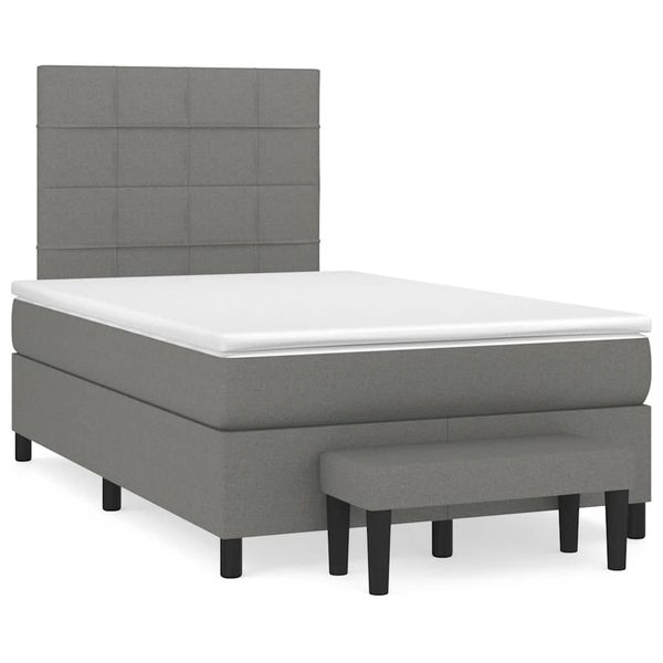 vidaXL Boxspring posteľ s matracom, tmavosivá 120x190 cm, látka