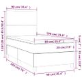 vidaXL Boxspring posteľ s matracom a LED biela 90x190 cm umelá koža