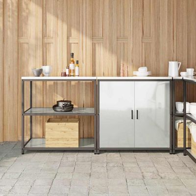 vidaXL Kuchynský úložný set HATTEM 2 pcs Strieborná Pozinkovaná oceľ