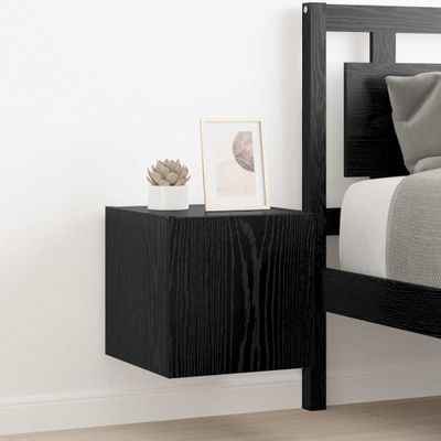 vidaXL TV nástenná skriňa s LED Nástenný Čierny dub 30,5 x 35 x 30 cm