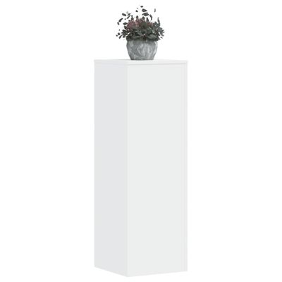 vidaXL Stojany na kvety 2 ks, biele 33x33x100 cm, kompozitné drevo