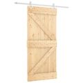 vidaXL Posuvné dvere 95 x 210 cm Masívne borovicové drevo (neupravené)