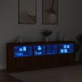 vidaXL Komoda s LED svetlami hnedý dub 202x37x67 cm