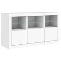 vidaXL Komoda s LED svetlami biela 123x37x67 cm