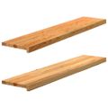 vidaXL Okenný parapet 2 ks svetlohnedá 120x30x2 cm dubový masív