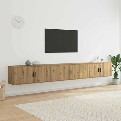 vidaXL Nástenný TV kabinetový set 3 pcs Remeselný dub Kompozitné drevo